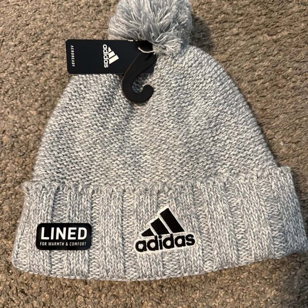 Adidas Recon 3 Ballie Pom Beanie Gray New Lined